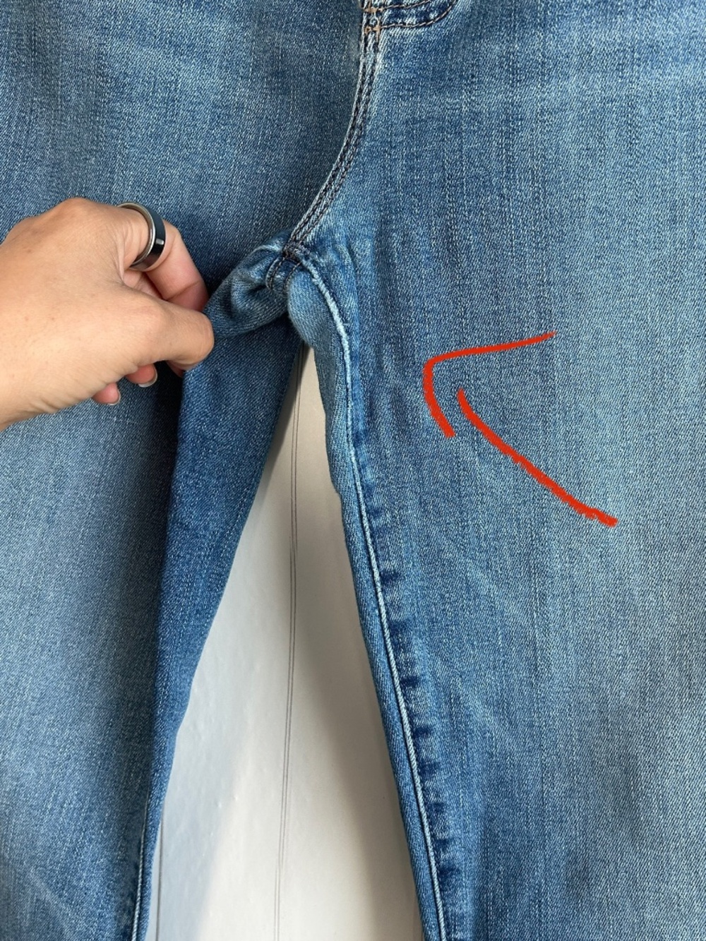 Mother Jeans size 31 Hustler Ankle Fray Healing Jar blue medium wash raw hem - Picture 15 of 16